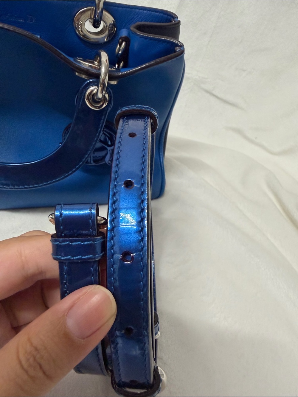 Christian Dior Blue Mini Diorissimo Tote Crossbody Bag ๐ - Picture 16 of 16